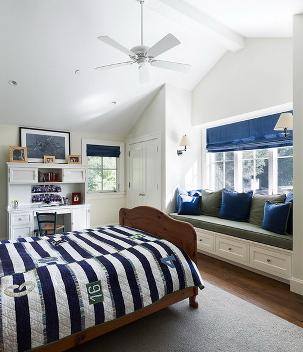 blue and white traditional boys bedroom by taylor lombardo architects 