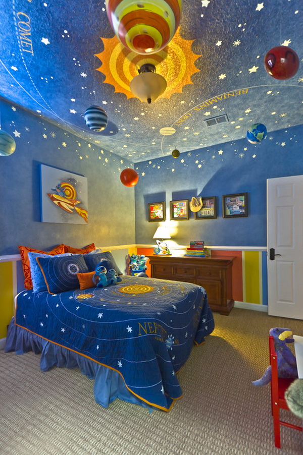 contemporary boys bedroom solar system decoration by hobus homes