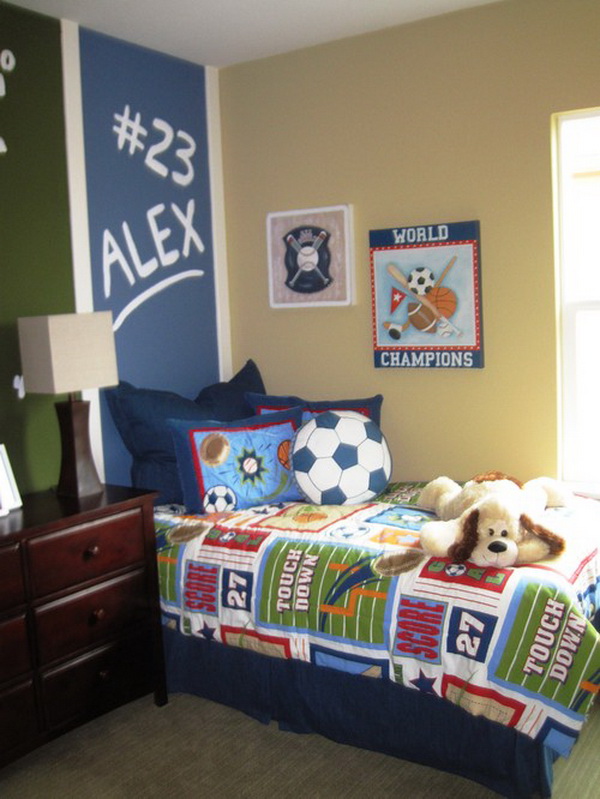 contemporary sports theme boys bedroom by klang associates 
