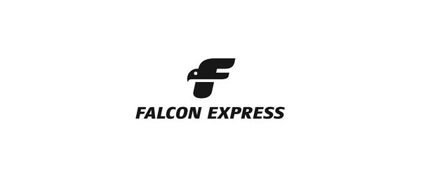 letter f logo design falcon express 