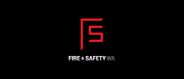 letter f logo design fire safety wa 