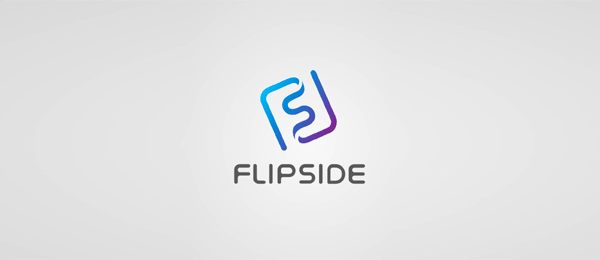 letter f logo design flipside 