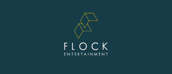 letter f logo design flock entertainment 