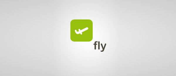 letter f logo design fly 