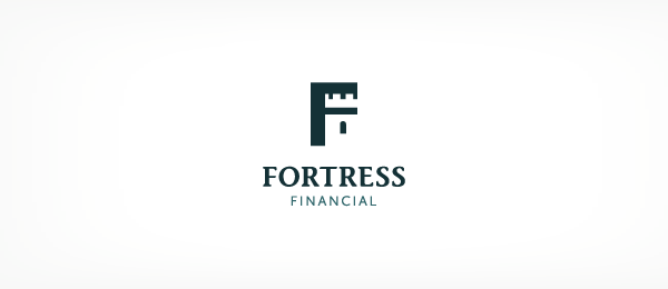 letter f logo design fortress financial 