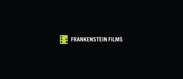 letter f logo design frankenstein films 