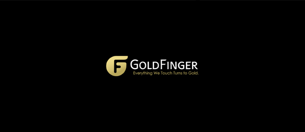 letter f logo design goldfinger 
