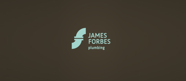 letter f logo design james forbes plumbing 