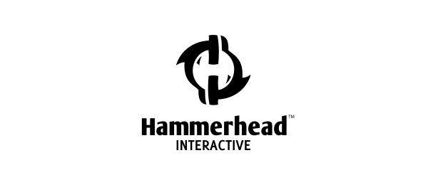 letter h logo design hammerhead interactive 