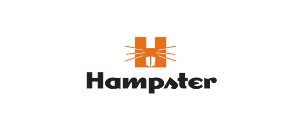 letter h logo design hampster 