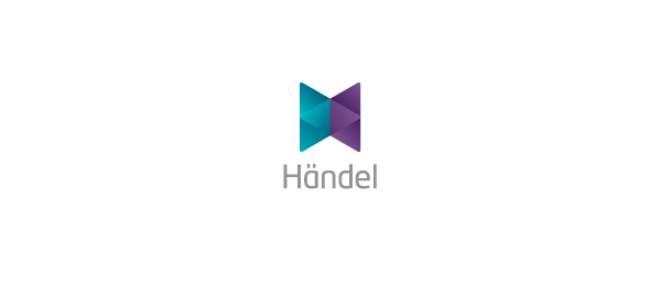 letter h logo design handel with logotype 