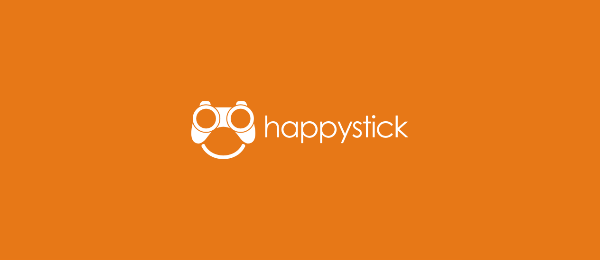 letter h logo design happy stick 