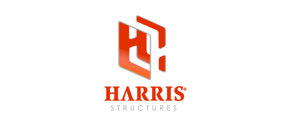 letter h logo design harris structures 