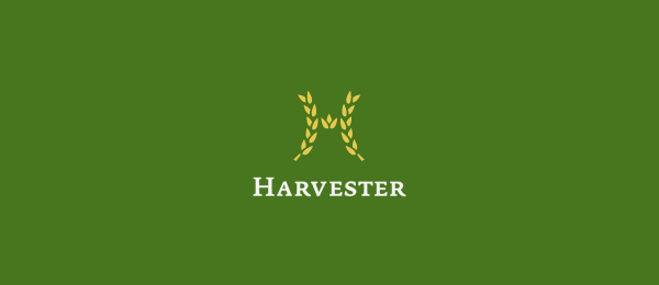 letter h logo design harvester 