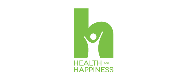 letter h logo design health and happiness 