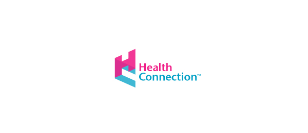 letter h logo design healthconnection 
