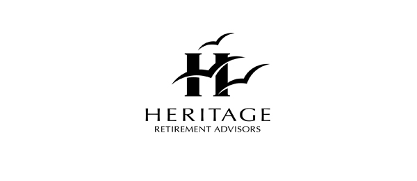 letter h logo design heritage 