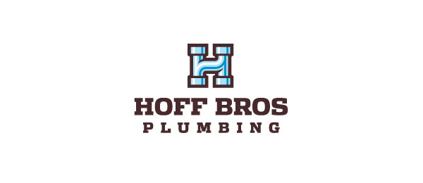 letter h logo design hoff bros 