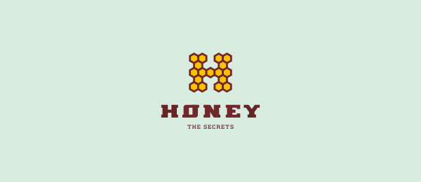 letter h logo design honey 