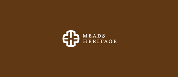letter h logo design meads heritage road sign 