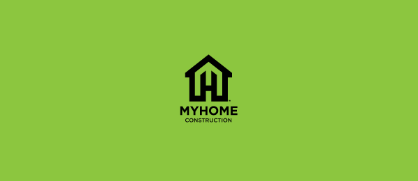 letter h logo design my home 