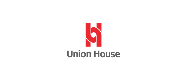 letter h logo design union house 