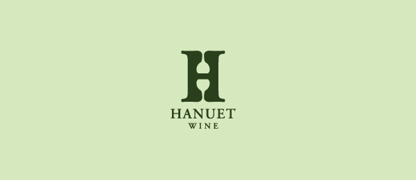 hanuet wine logo letter h 22 