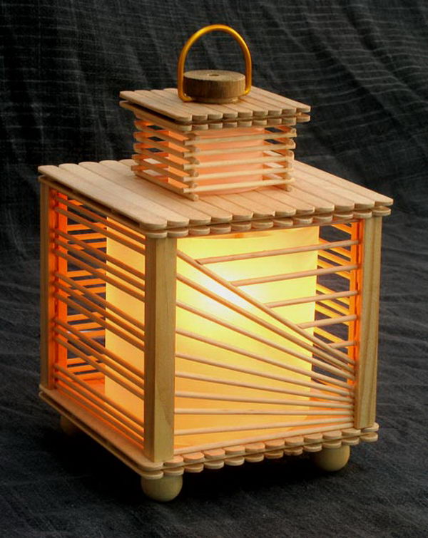 Popsicle Stick Crafts Lamp