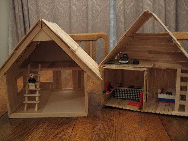 15 Homemade Popsicle Stick House Designs - Hative