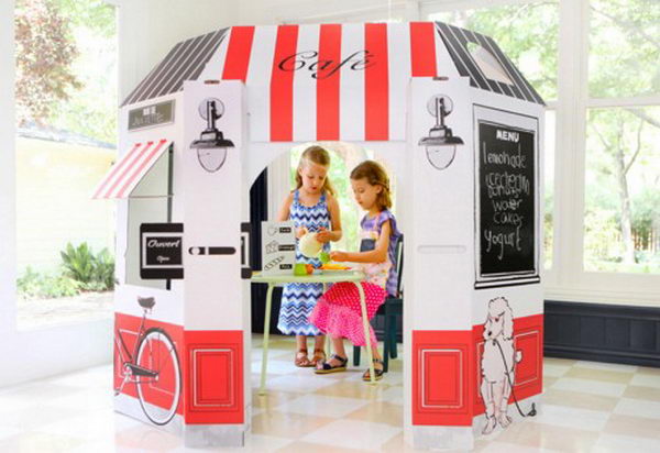 30 Creative DIY Cardboard Playhouse Ideas - Hative