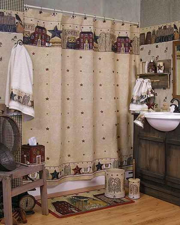 Country Style Curtains And Drapes Vintage Shower Curtains