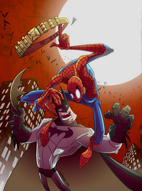 spiderman batman cool drawings spider comics comic deviantart drawing fan hative source creative artists artwork halloween