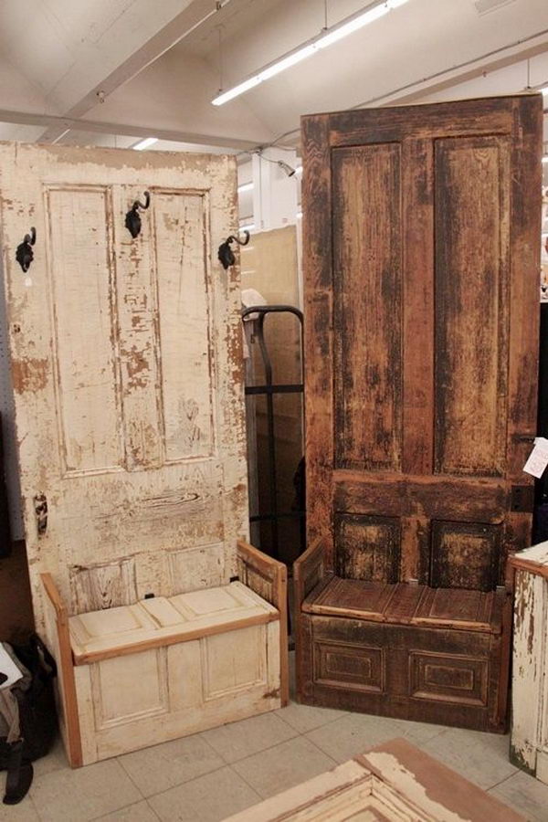 Wooden Doors: Old Wooden Doors Made Into Coat Racks