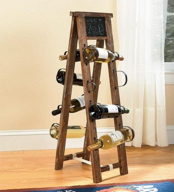 Diy ladder wine rack