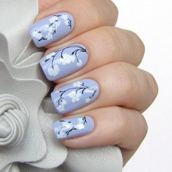 30 Pretty Flower Nail Designs Hative 