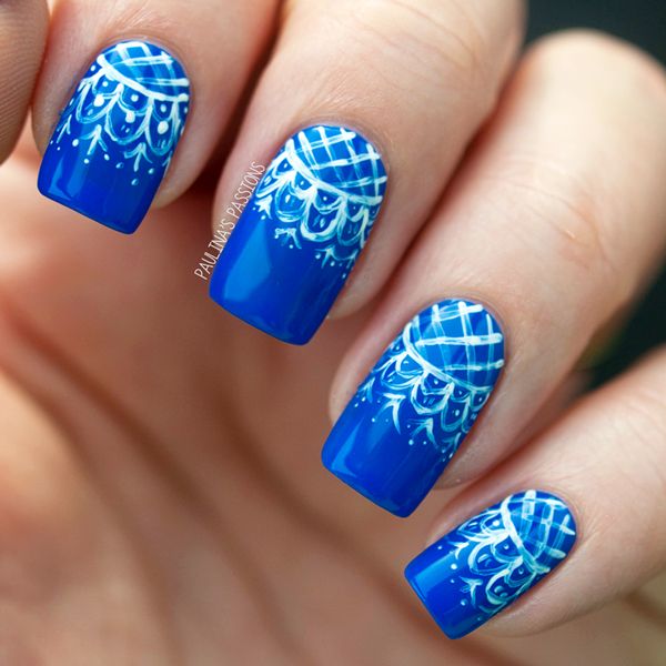 Fashionable Lace Nail Art. Lace patterns are inherently romantic and ...
