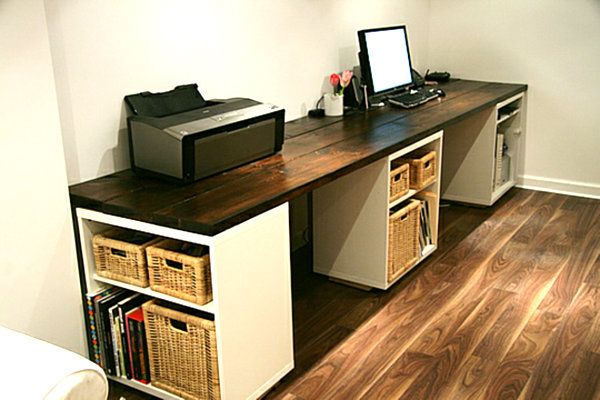 DIY Desk. Creatively organized home office boosts your mood and make you more productive. 