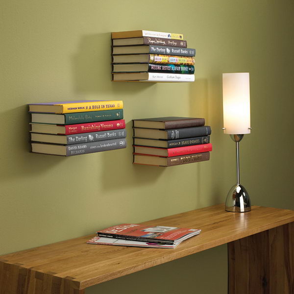 Invisible Bookshelf. Creatively organized home office boosts your mood and make you more productive. 