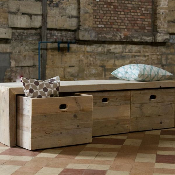 Wood Storage Bench