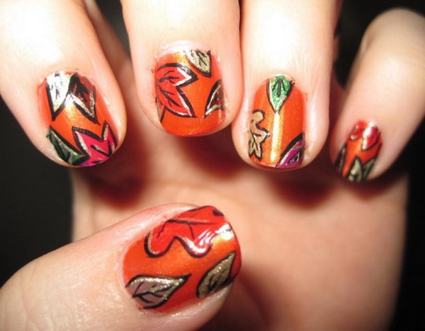 30 Cool Thanksgiving and Fall Nail Designs - Hative