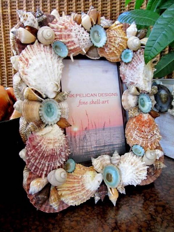 seashell sea frame shell crafts frames shells diy projects project beach cool seashells decor hative decoration spiney lamps gifts favors