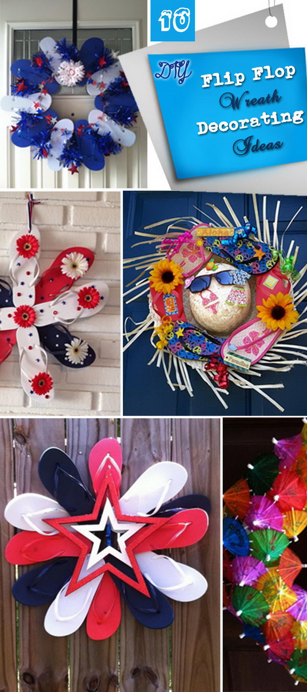 10 DIY Flip Flop Wreath Decorating Ideas - Hative