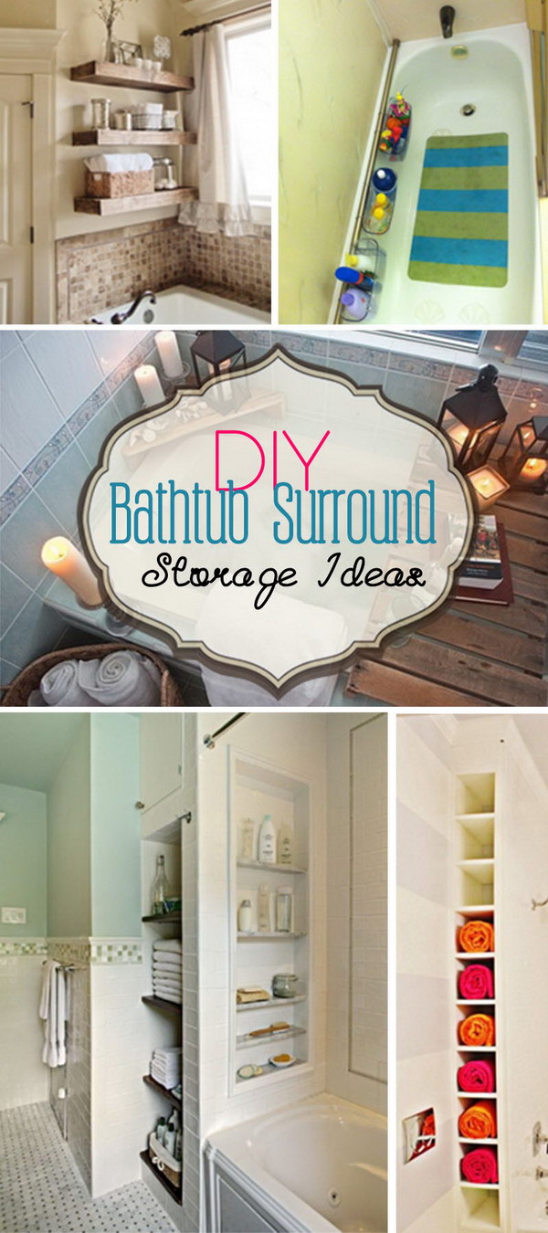 DIY Bathtub Surround Storage Ideas Hative