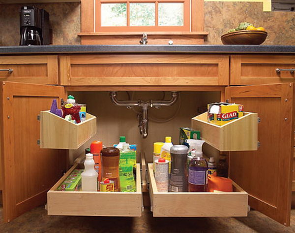 idea for under kitchen sink storage