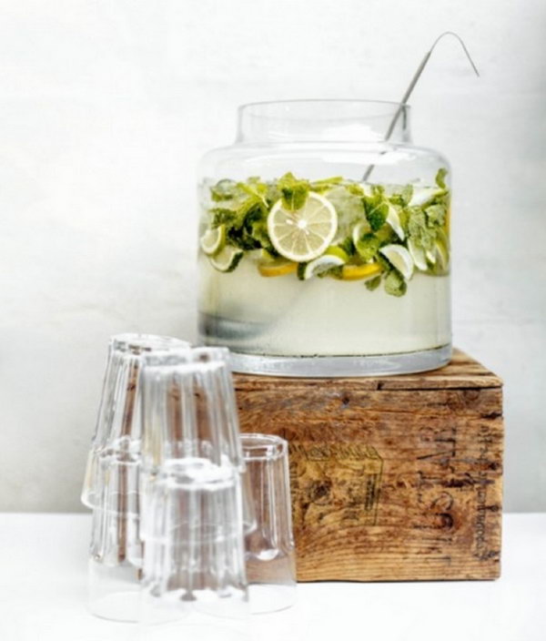 Punchbowls Drink Station. Add refreshing drink, fresh lemonades and classic drink glasses to create this punchbowl version party station. It brings back the punchy charm style. 