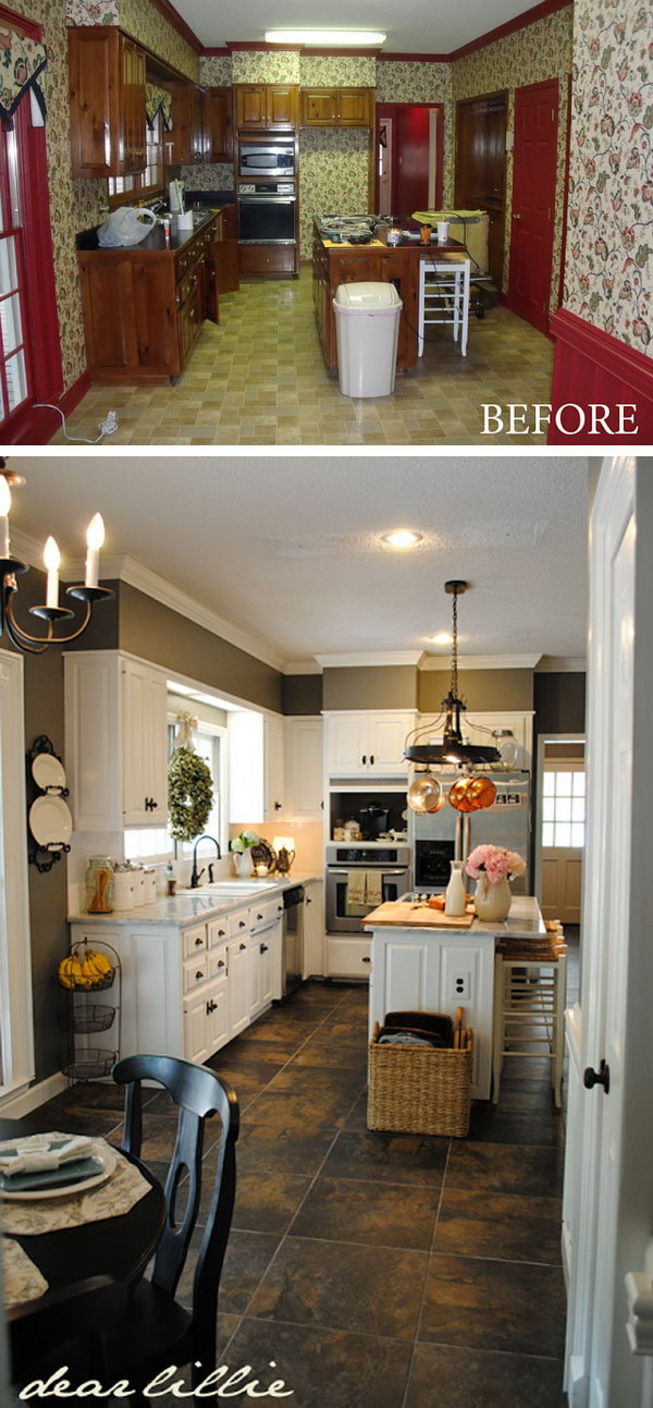 Before and After 25+ Budget Friendly Kitchen Makeover Ideas Hative
