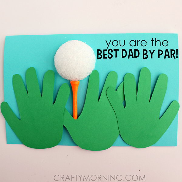 Handprint Golfer Father's Day Card 