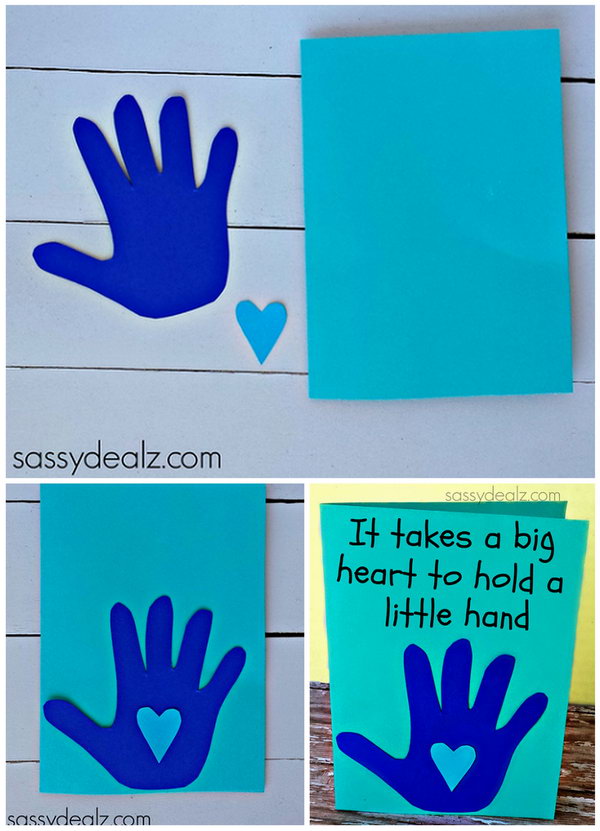 Kid's Handprint Father's Day Card 