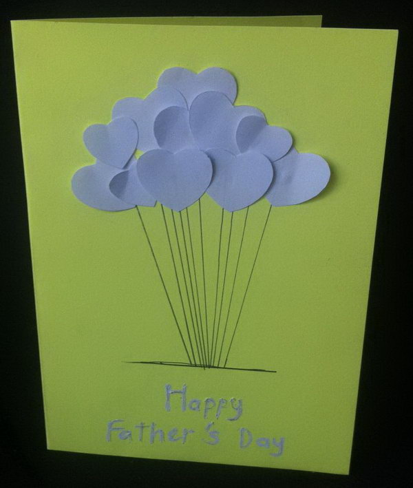 DIY Easy Heart Happy Father's Day Card 
