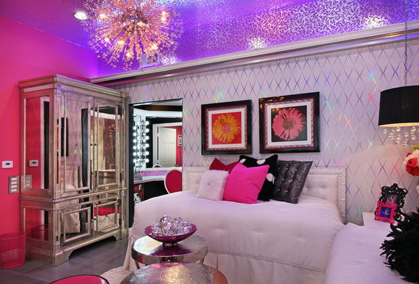 bedroom glam dance studio purple rooms designs bedrooms pitman pink interior contemporary ceiling frank dream cool decor shiny light fancy